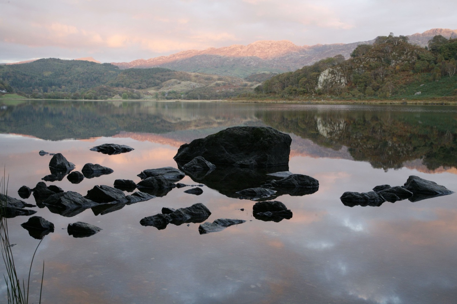 View across Beddgelert village and surrounding hills